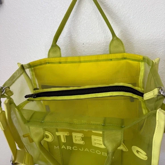 Marc Jacobs Nylon The Mesh Medium Tote Bag Fluo Yellow - Picture 4 of 17